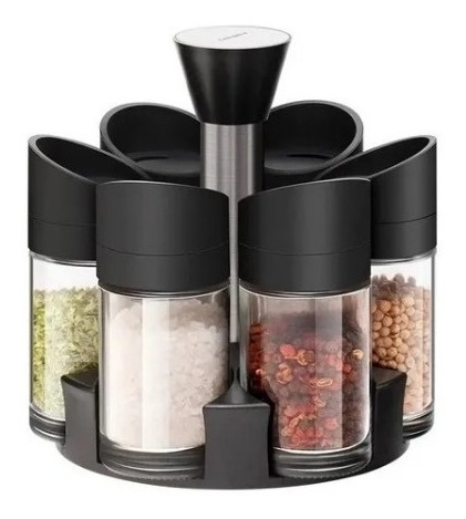 Especiero Moderno Giratorio Organizador Frascos Cocina 6 Pcs