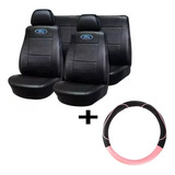 Funda Cubre Asiento Ford Ka + Cubre Volante Milo Rosa