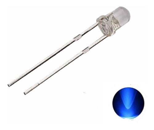 100 Unidades Led 3mm Alta Luminosidad Azul Alto Brillo