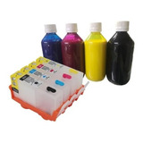 Kit 4 Cartuchos Rellenables 934 935 +tintas 250ml