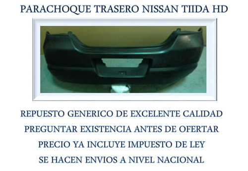 Parachoque Trasero Nissan Tiida Hd Foto 2