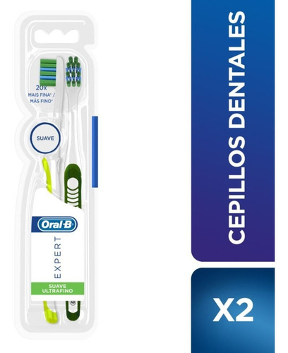 Pack X 2 Cepillos Dentales Oral B Expert Suave Ultrafino