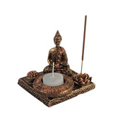 Incensario E Castical Buda Hindu Base Quadrada + Brinde