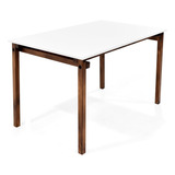 Mesa De Comedor Nashville 4p Tapa Blanco Patas Caramelo