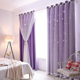 Cortinas Tela+visillo Estrella Hueca 150cm X 240cm (2 Paños)