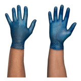 Guantes Desechables Vinilo Azul (x100) Talla S M Y L