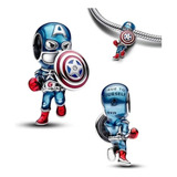 Berloque Geek Capitão América Pulseira Marvel Vingadores