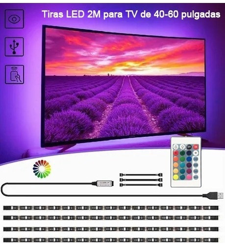 D Led Kit De Retroiluminación De Tv Tira De Luces Usb 2m [u]