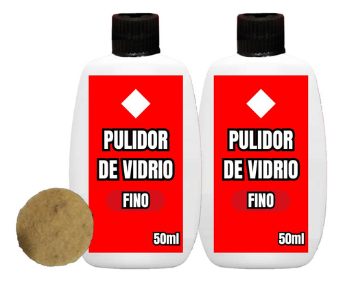 Pulidor Vidrio Oxido Cerio 100cc Fino + Fieltro Taladro