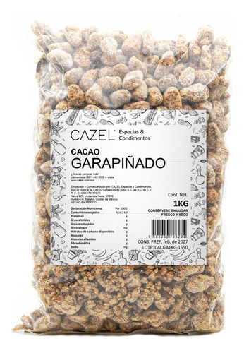 Cacao Garapiñado Azúcar Mascabado 1 Kg