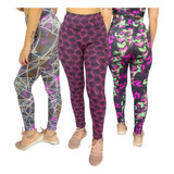 Kit 10 Calças Legging Cós Alto Roupas De Academia Atacado