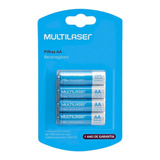 Pilhas Recarregáveis Multilaser Aa 2500mah 4 Unidades Cb052