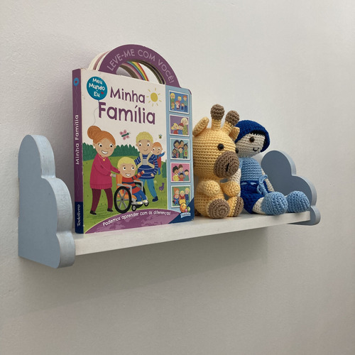 4 Prateleiras Nuvem Colorida Quarto Decoração Infantil 45cm