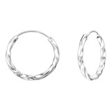 Aros Argollas De Plata 925 20 Mm Entorchadas Hombre Y Mujer