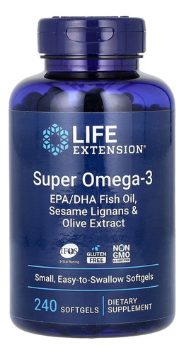 Life Extension Super Omega-3, 240 Softcaps Sfn Sabor Sin Sabor