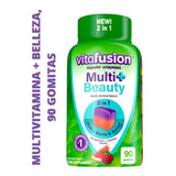 Multi + Beauty Vitafusion Multivitaminas Belleza 90 Gomitas Sabor Toronja Y Litchi