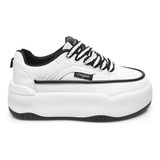 Zapatos Dama Plataformas Casual Tenis Blancos Mujer Moda 