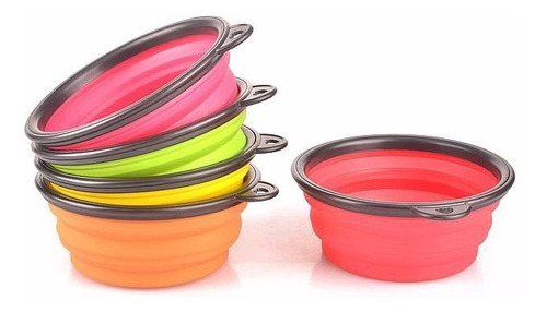 Plato Bowl Premium Plegable Silicón Perro Gato Portatil 