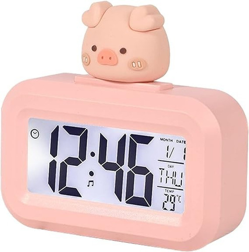 Mini Reloj Despertador Digital Lcd De Dibujos Animados