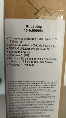 Laptop Hp 15-fc0000ia