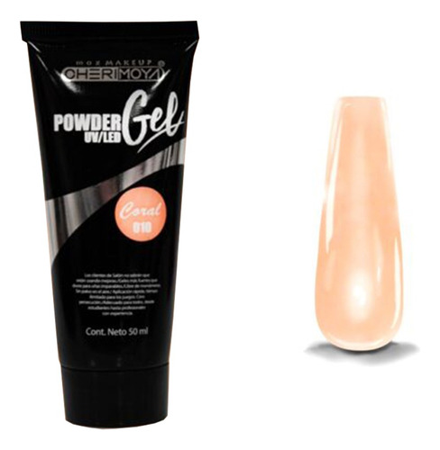 Polygel Powder Gel Cherimoya 50ml Coral 010 Uñas Esculpidas