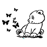 Vinilo Infantil Oso Entre Mariposas Deco®