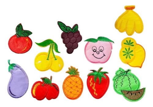 120 Peças Aplique Bordado Termocolante Frutas