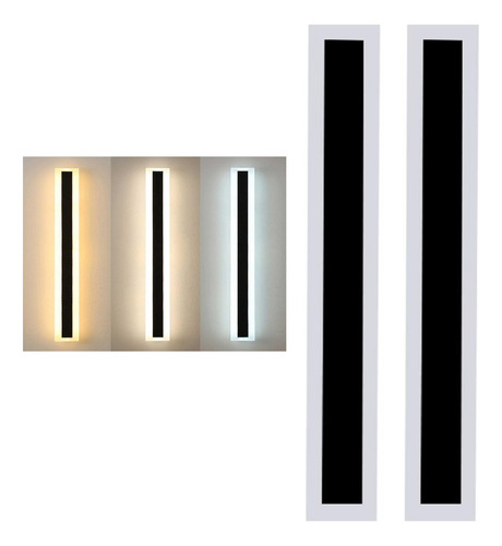 2 Lamparas Led Barra Arbotante Minimalista 100cm 3 Tonos Luz