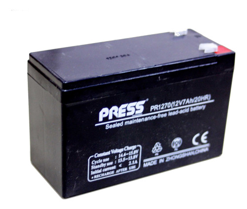 Bateria De Gel 12v 7 Amper Marca Press Alarmas Ups Luces