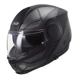 Casco Abatible Ls2 Scope Axis Ff902 Negro Titanium Moteros