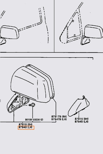 Espejo Retrovisor Izquierdo Toyota Hilux 4runner 90/97 Origi Foto 8