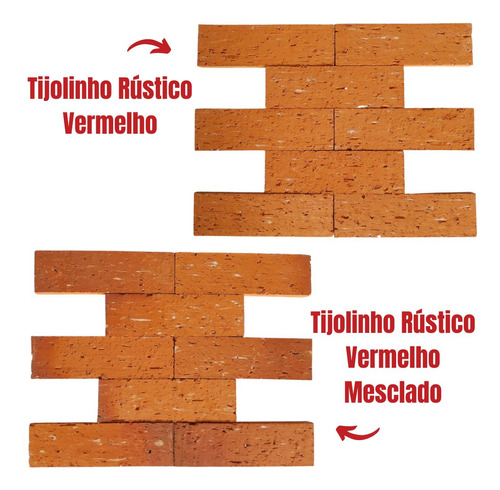 Plaquetinha Tijolinho Revestimento 0,85m2 Rústica Brick