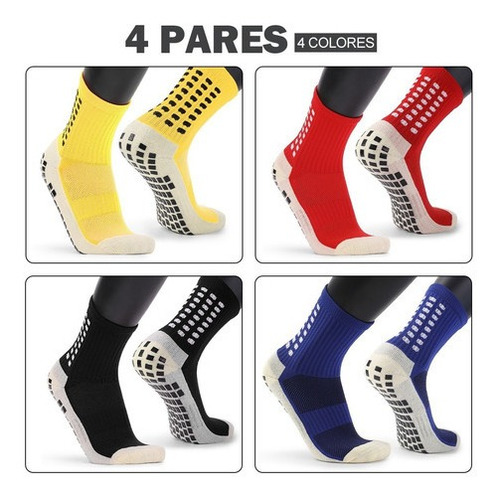 Kit De 4 Pares De Calcetines Antideslizantes Tipo Trusox