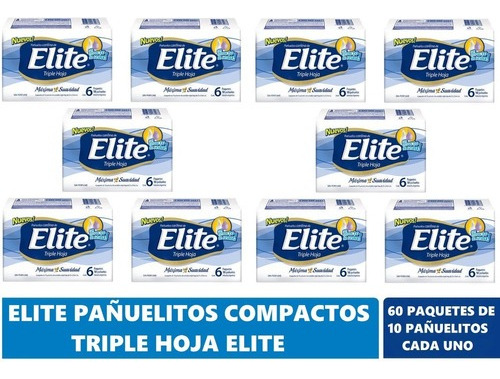 Pañuelos Descartables Elite Pocket 10 Packs De 6 X 10 Un C/u
