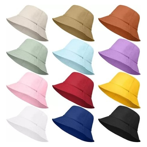 2 Sombreros Bucket Hat Tipo Pescador Unisex Diversos Colores