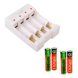 Cargador De Pilas Usb Noga + 4 Pilas Aaa 1100mah Recargables