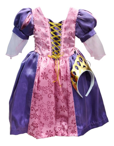 Vestido De Rapunzel. Vestido Princesa De Calidad, Para Niña 