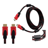 Cable Hdmi 3 Mts 4k Enmallado Alta Resistencia Doble Filtro