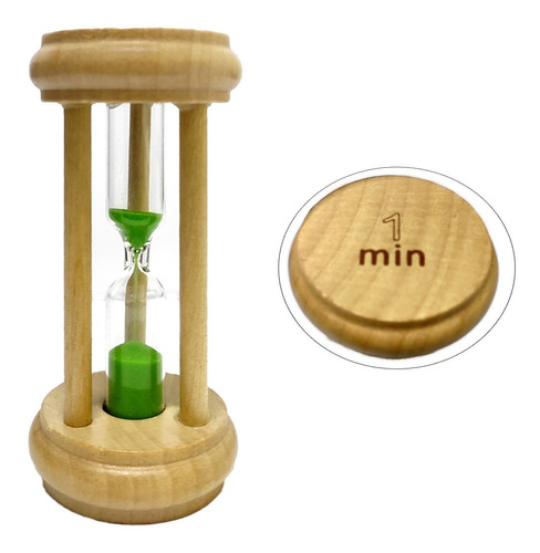 Reloj De Arena 1 Minuto Base Madera Cocina Hogar Decoracion