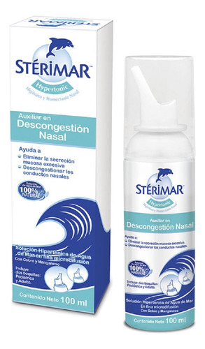 Sterimar Hypertonic Agua De Mar Hipertonica Spray Nasal 100m