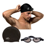 Combo Natación Antiparra + Gorra Silicona + Tapones Oídos