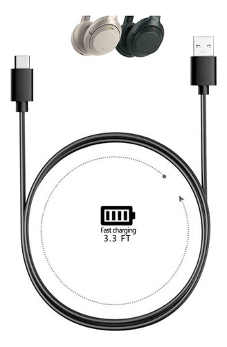 Tipo-c Cable De Cable De Carga De Cargador Para Sony Wh-1000