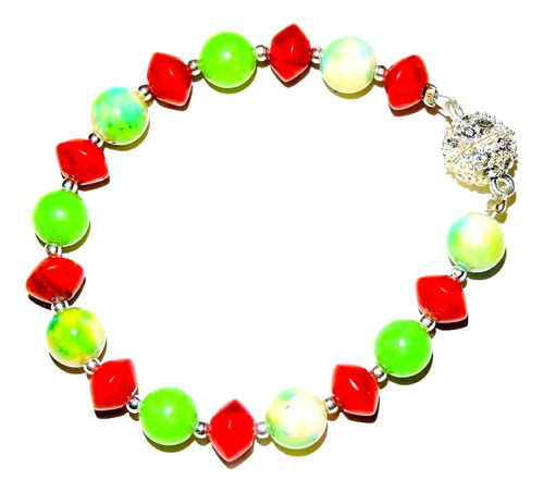 Pulsera Piedra Coral 8 Mm / Jade 8 Mm 