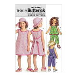 Patrones Butterick B5019 Niños / Niñas Sin Mangas, Vestido, 
