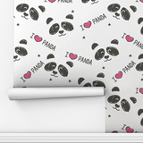 Papel De Parede Panda Love Ursinho Pet Animais Adesivo 12m