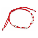 Pulsera Macrame Con Bolitas Deslizables Plata 925 Hecha Mano