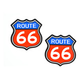 Par De Sticker Calcomania Ruta 66 Route Auto Moto Camioneta