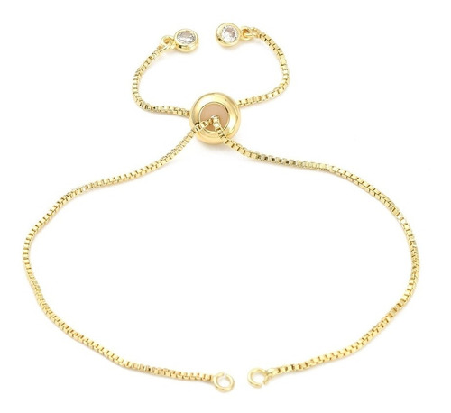 Base Pulsera Ajustable Baño Oro 18k Plateada Bisuteria 