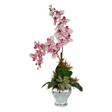 Vaso Flores Artificiais Mesa Arranjo Orquídeas Decorativas