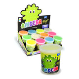 Kit 3 Amoeba Magia Colorida Geleia Slime Brilha No Escuro